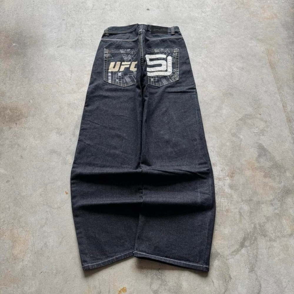 Baggy Black Sean John Wide Leg Southpole Styl Y2K Vintage Denim Jeans 36x32 - Picture 2 of 8